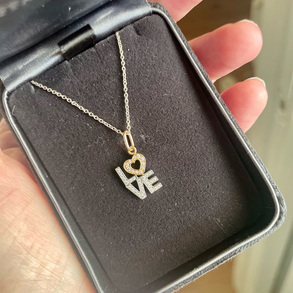 Tiffany & Co Love Necklace with White/Rose Gold and Pave Diamonds - Picture 10 of 12